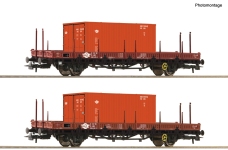 Roco 6600076 - H0 - 2-tlg. Set Schwenkrungenwagen, MÁV, Ep. IV